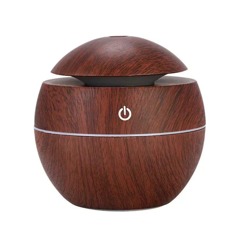 Mini USB Humidifier & Essential Oil Diffuser - Woodgrain Design for Home & Office - zyntrixe