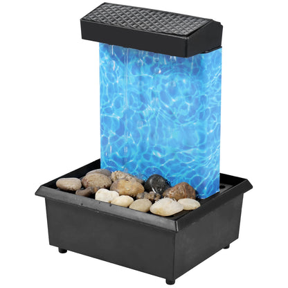 Fuente de Agua Decorativa con Luces LED - Cascada de Mesa para Relajación y Meditación