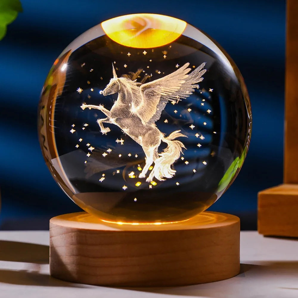 3D Axolotl Laser Engraved Crystal Ball Coloured Night Light,girlfriend Classmate Wife Children Birthday Gift Home Decoration