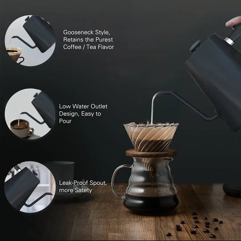 1200W Gooseneck Electric Kettle - Temperature Control Coffee & Tea - zyntrixe