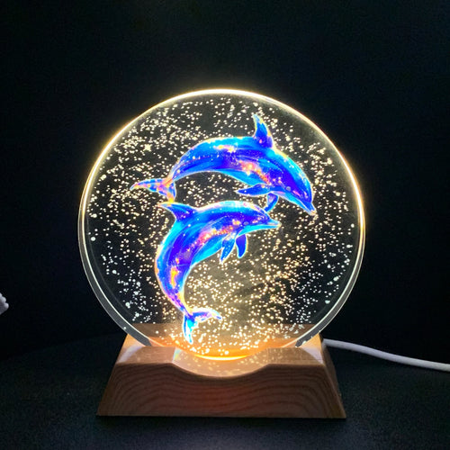 Luz Nocturna Delfín Cristal LED Amor