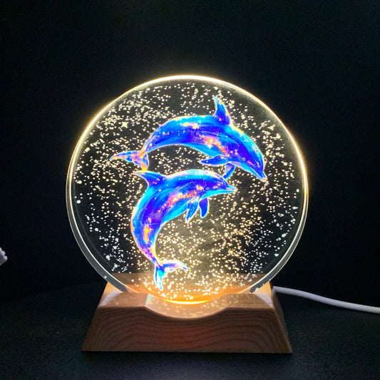 Luz Nocturna Delfín Cristal LED Amor